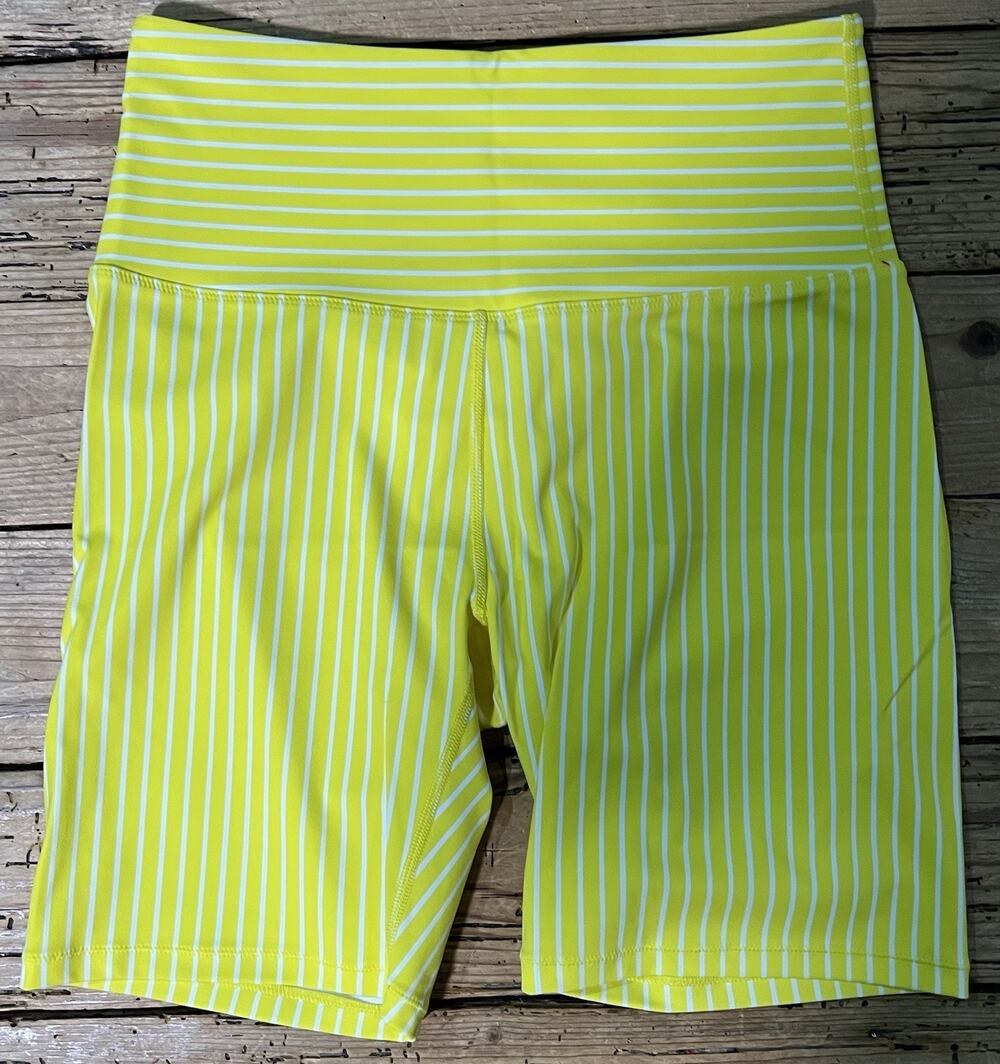 Solid & Striped Sport Women’s Size S Yellow Striped Biker Shorts NWOT